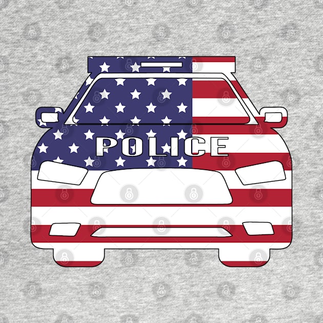 USA Flag Police Car by PLLDesigns